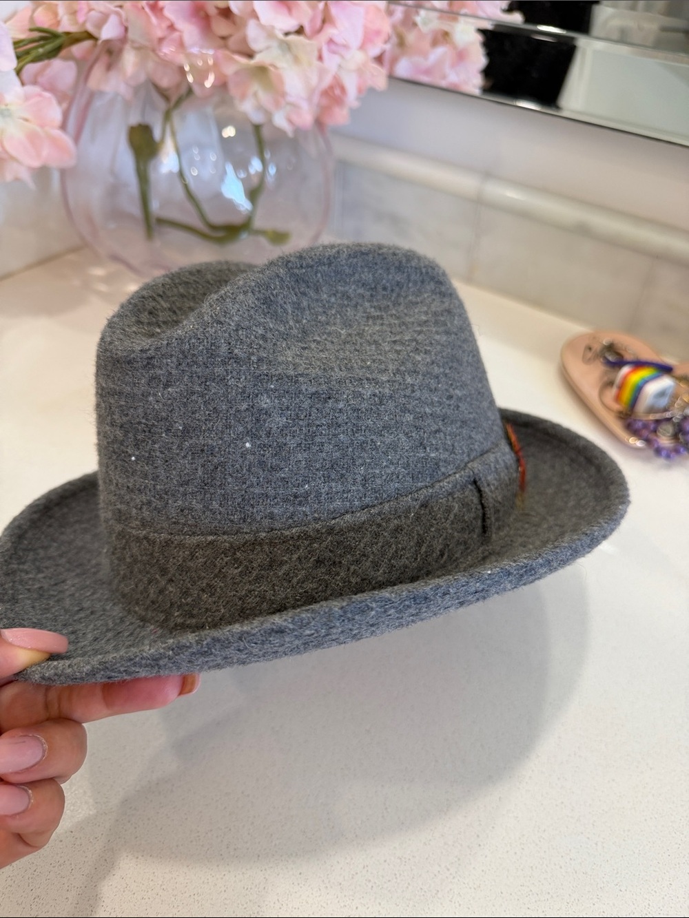 JC Penney Vintage Gray Wool Fedora Hat